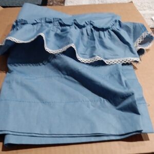 Blue Ruffled  Valance curtains
